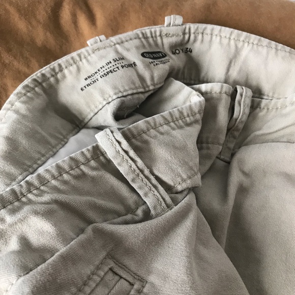 TWO pairs of Old Navy Khakis. Broken-in, slim fit. - Picture 4 of 12